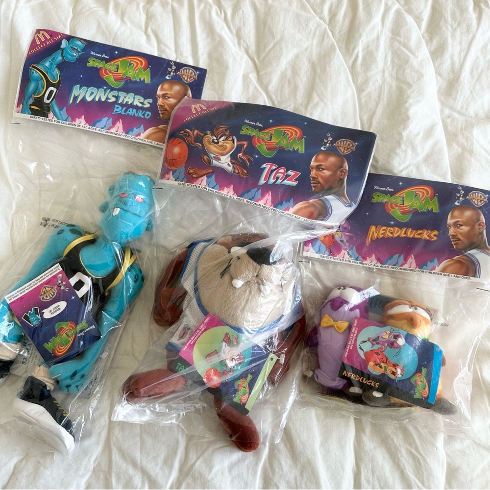 Vintage 90s Space Jam McDonalds Toy Bundle